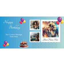 Next Day | Custom Birthday PVC Banner with Name & Photos