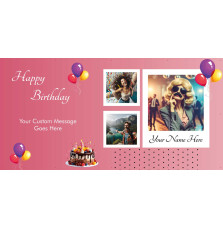 Next Day | Custom Birthday PVC Banner with Name & Photos