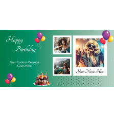 Next Day | Custom Birthday PVC Banner with Name & Photos