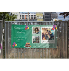 Next Day | Custom Birthday PVC Banner with Name & Photos